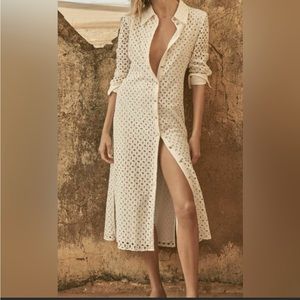 Zara Women Embroidered White Eyelet
Dress, BNWT, size M